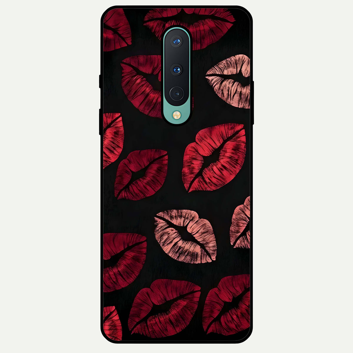 Midnight Kiss Love Glass Case For OnePlus 8 back cover – full design glossy printed glass finish