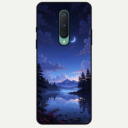  Midnight Lake Peace Glass Case For OnePlus 8 back cover – full design glossy printed glass finish