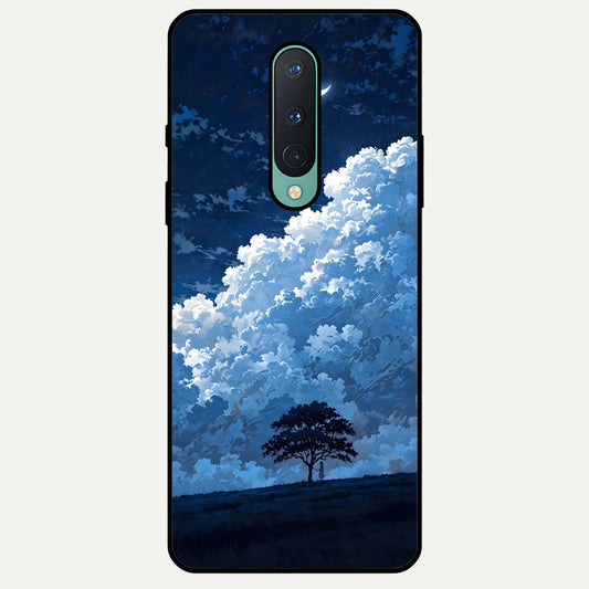  Midnight Sky Serenity Glass Case For OnePlus 8 back cover – full design glossy printed glass finish