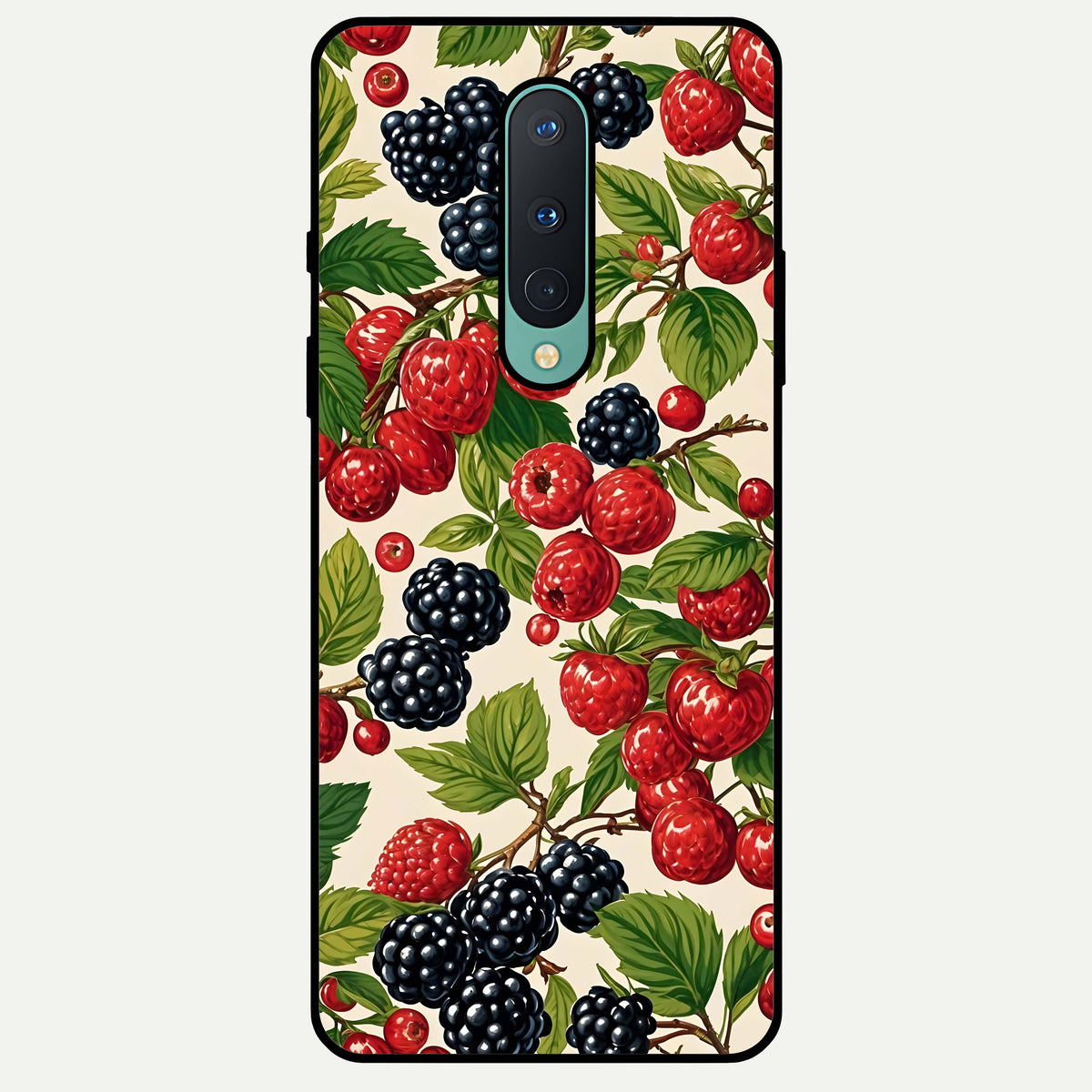  Mixed Berry Collage Glass Case For OnePlus 8 back cover – full design glossy printed glass finish