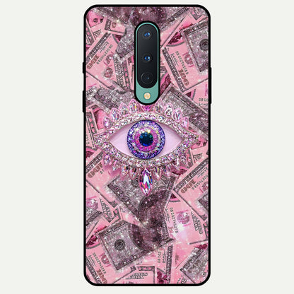  Money Eye Luxe Glass Case For OnePlus 8 back cover – full design glossy printed glass finish