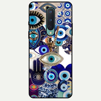  Mystic Charm Eye Glass Case For OnePlus 8 back cover – full design glossy printed glass finish