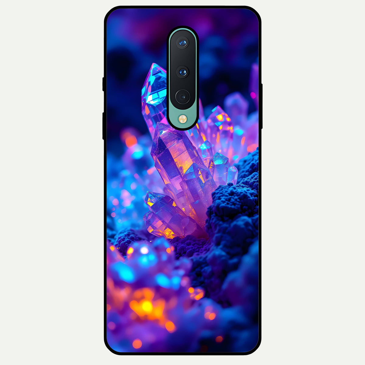  Neon Aura Shards Glass Case For OnePlus 8 back cover – full design glossy printed glass finish