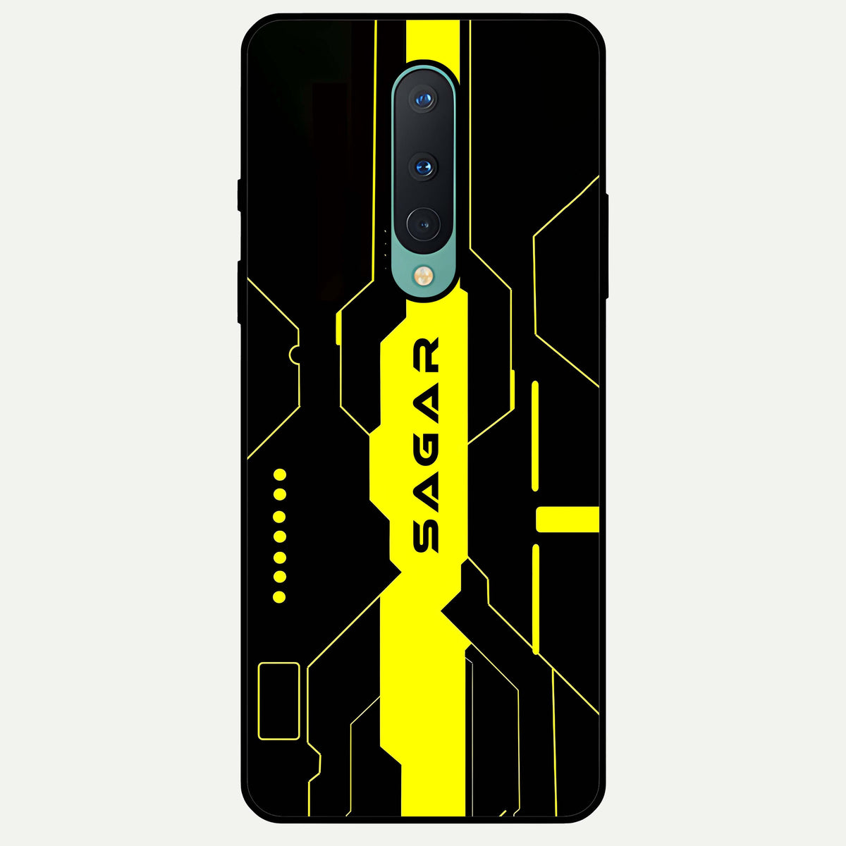  Neon CYBERPUNK Custom Name Glass Case For OnePlus 8 back cover – full design glossy printed glass finish