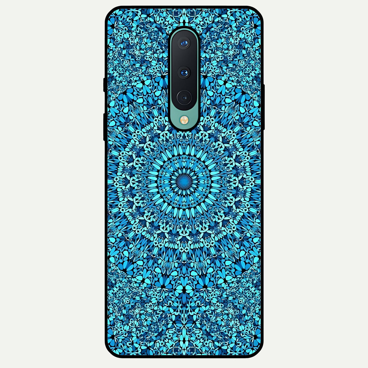  Ocean Bloom Mandala Glass Case For OnePlus 8 back cover – full design glossy printed glass finish