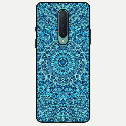  Ocean Bloom Mandala Glass Case For OnePlus 8 back cover – full design glossy printed glass finish