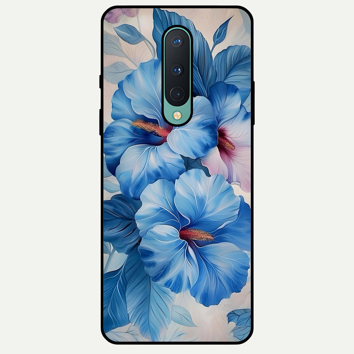  Ocean Hibiscus Grace Glass Case For OnePlus 8 back cover – full design glossy printed glass finish