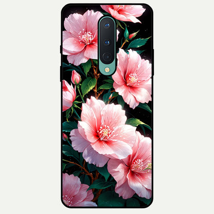  Peach Flower Glass Case For OnePlus 8 back cover – full design glossy printed glass finish