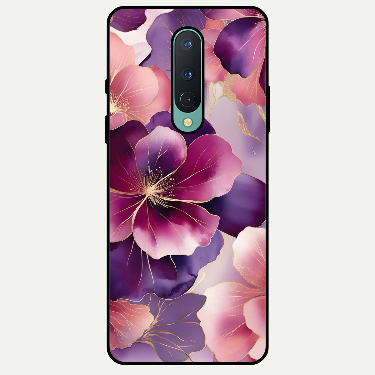 Pink Bouquet Florals Glass Case For OnePlus 8 back cover – full design glossy printed glass finish