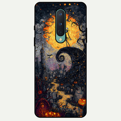  Pumpkin Moonlight Tale Glass Case For OnePlus 8 back cover – full design glossy printed glass finish