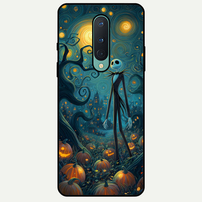  Pumpkin Moon Night Glass Case For OnePlus 8 back cover – full design glossy printed glass finish