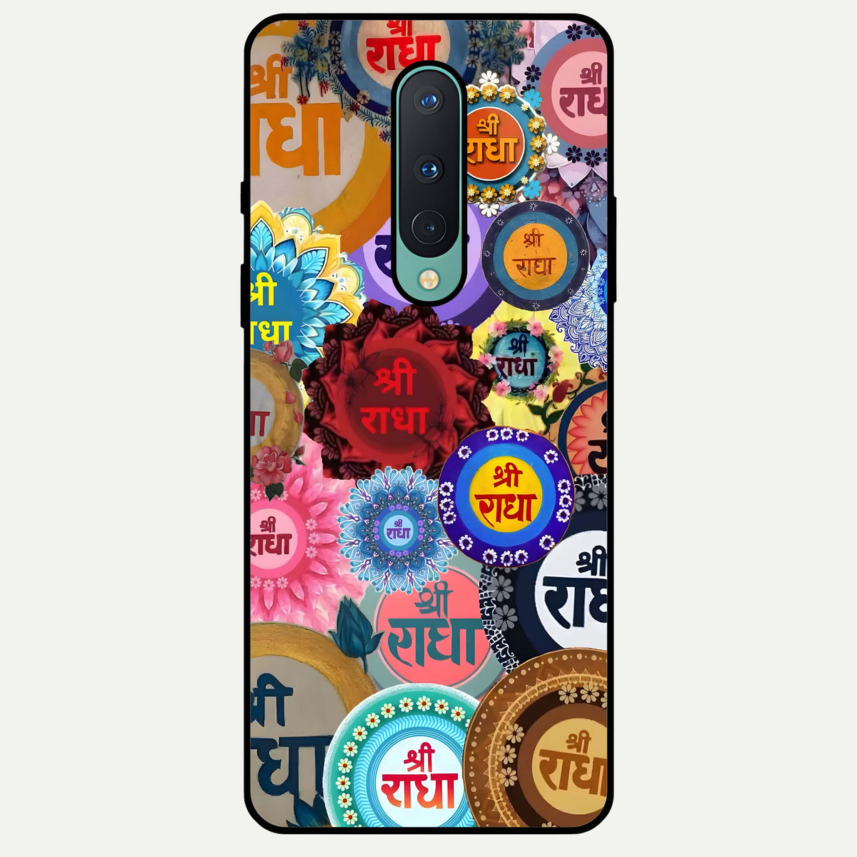  Radha Divine Bloom Glass Case For OnePlus 8 back cover – full design glossy printed glass finish