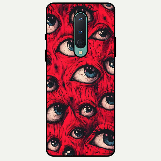  Red Eyes Pattern Glass Case For OnePlus 8 back cover – full design glossy printed glass finish