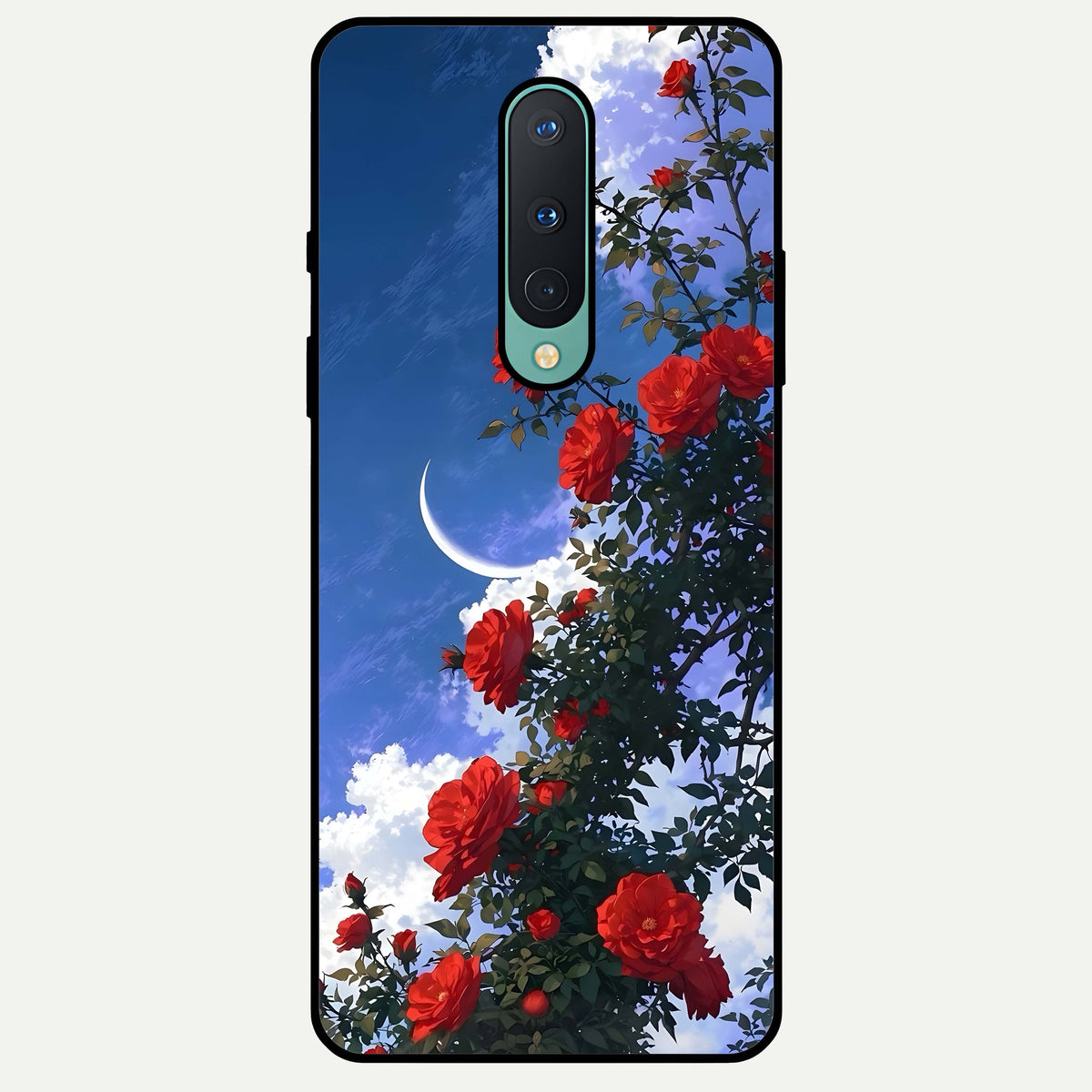  Rose Drift Flowers Glass Case For OnePlus 8 back cover – full design glossy printed glass finish