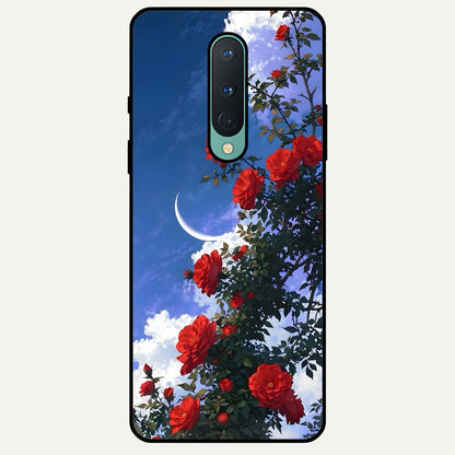  Rose Drift Flowers Glass Case For OnePlus 8 back cover – full design glossy printed glass finish