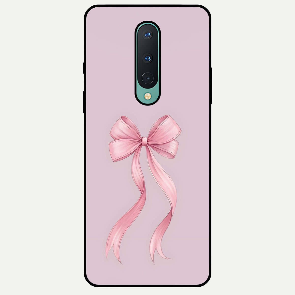  Soft Blush Bow Glass Case For OnePlus 8 back cover – full design glossy printed glass finish