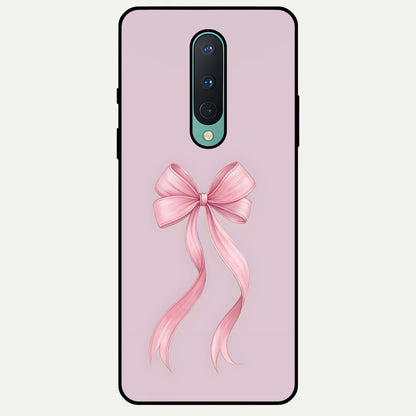  Soft Blush Bow Glass Case For OnePlus 8 back cover – full design glossy printed glass finish