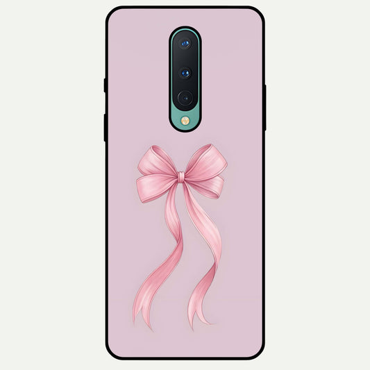  Soft Blush Bow Glass Case For OnePlus 8 back cover – full design glossy printed glass finish