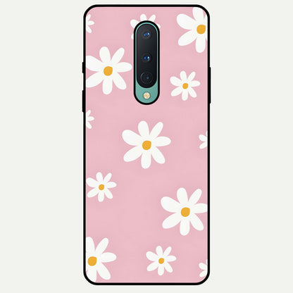  Soft Daisy Bliss Glass Case For OnePlus 8 back cover – full design glossy printed glass finish