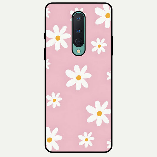  Soft Daisy Bliss Glass Case For OnePlus 8 back cover – full design glossy printed glass finish