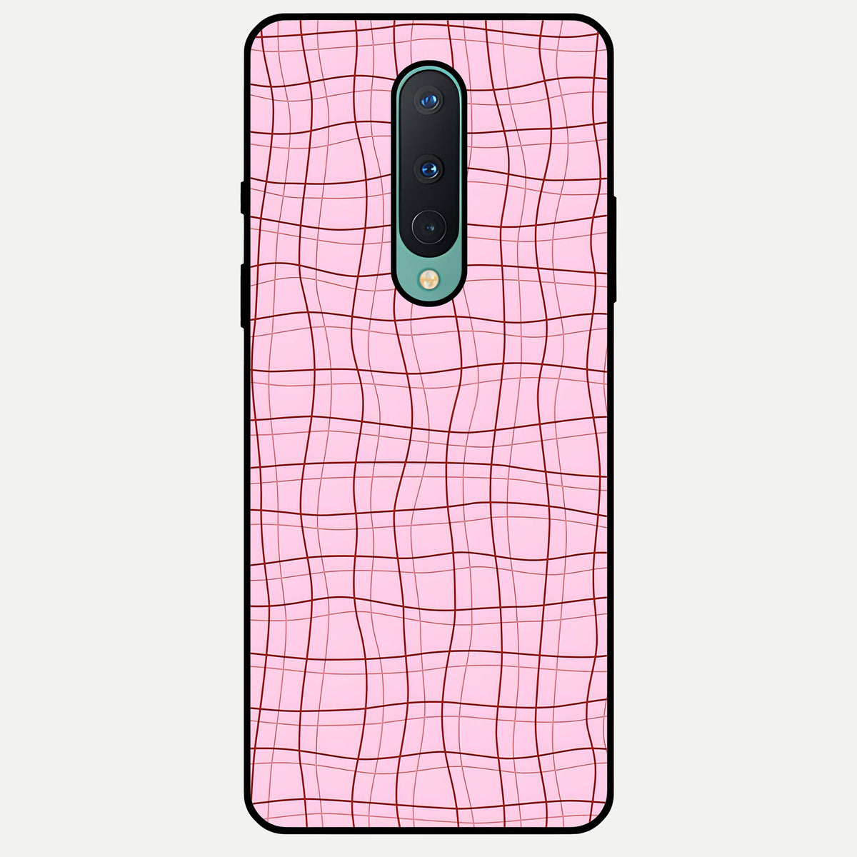  Soft Grid Bliss Glass Case For OnePlus 8 back cover – full design glossy printed glass finish