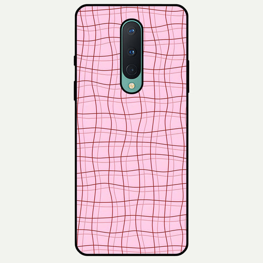  Soft Grid Bliss Glass Case For OnePlus 8 back cover – full design glossy printed glass finish
