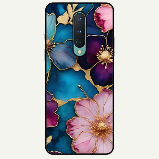  Sparkle Floral Glass Case For OnePlus 8 back cover – full design glossy printed glass finish