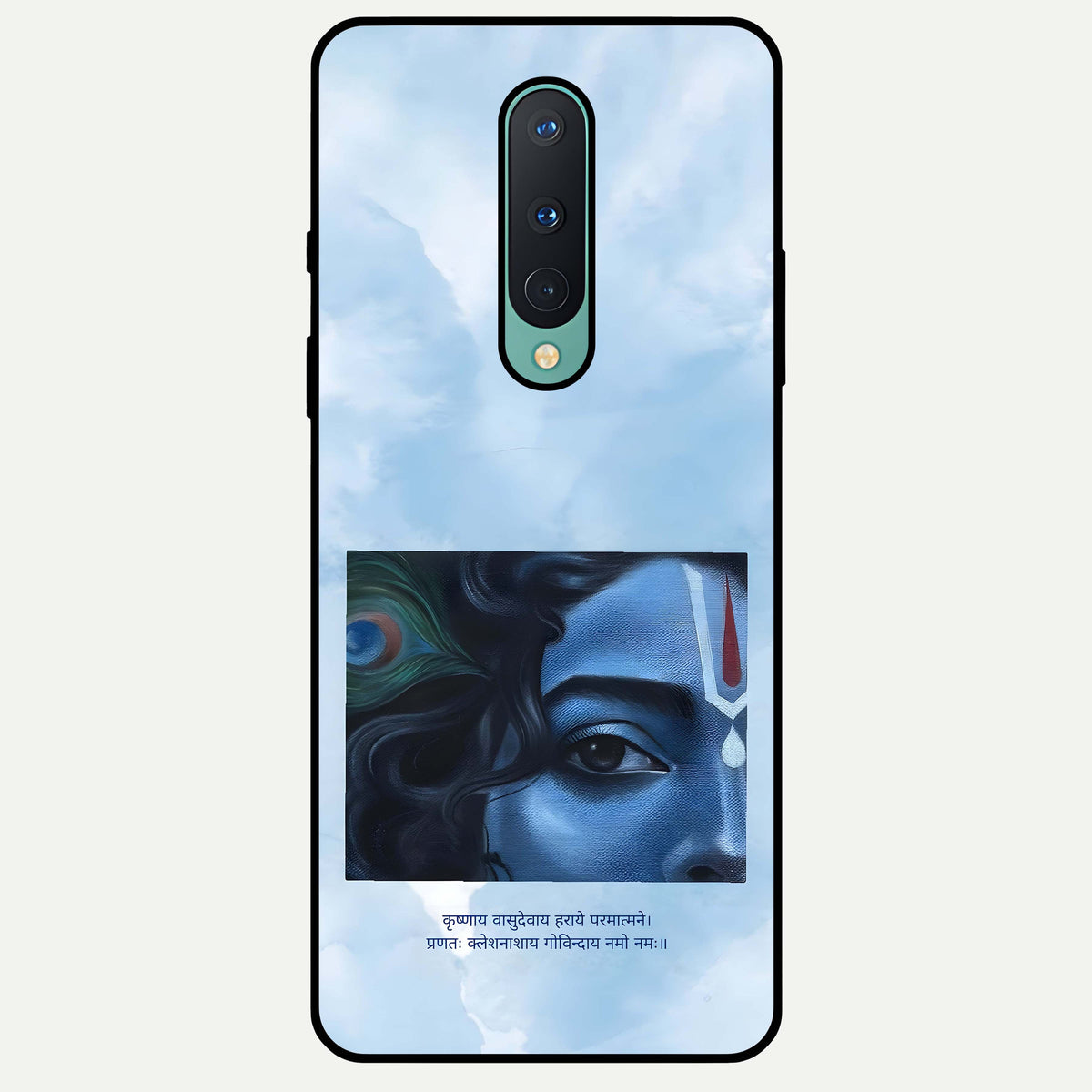  Spiritual Krishna Glass Case For OnePlus 8 back cover – full design glossy printed glass finish