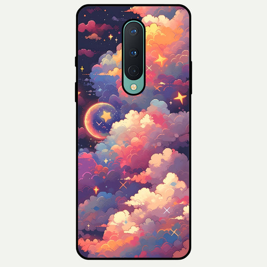  Starlit Dream Clouds Glass Case For OnePlus 8 back cover – full design glossy printed glass finish