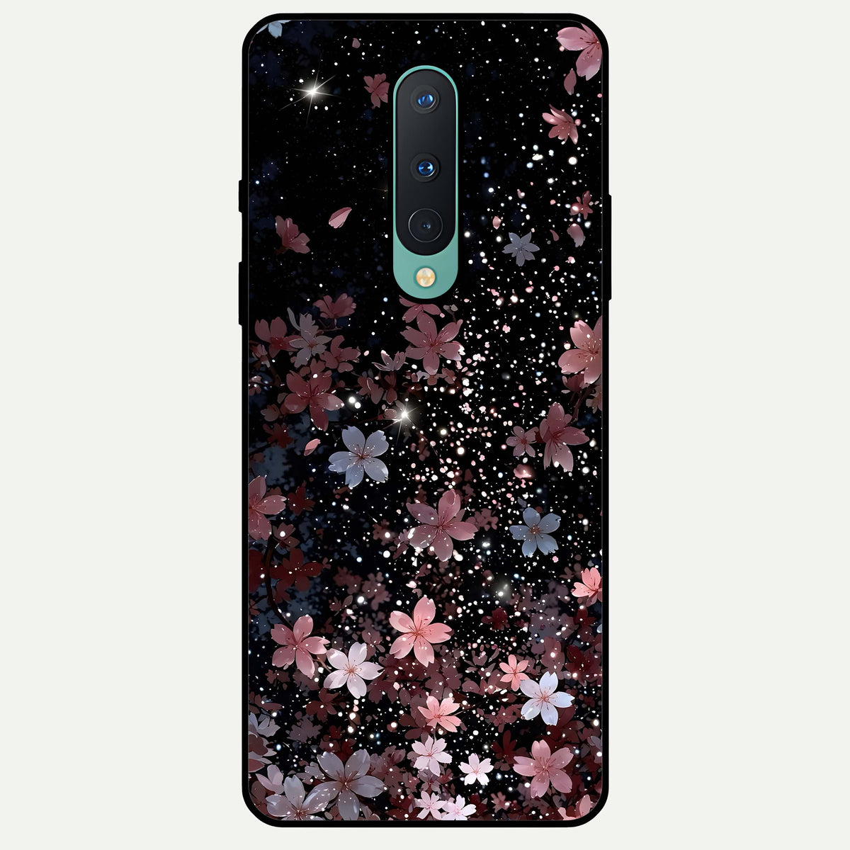  Starlit Flower Dreams Glass Case For OnePlus 8 back cover – full design glossy printed glass finish