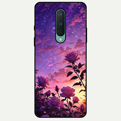  Starlit Rose Twilight Glass Case For OnePlus 8 back cover – full design glossy printed glass finish
