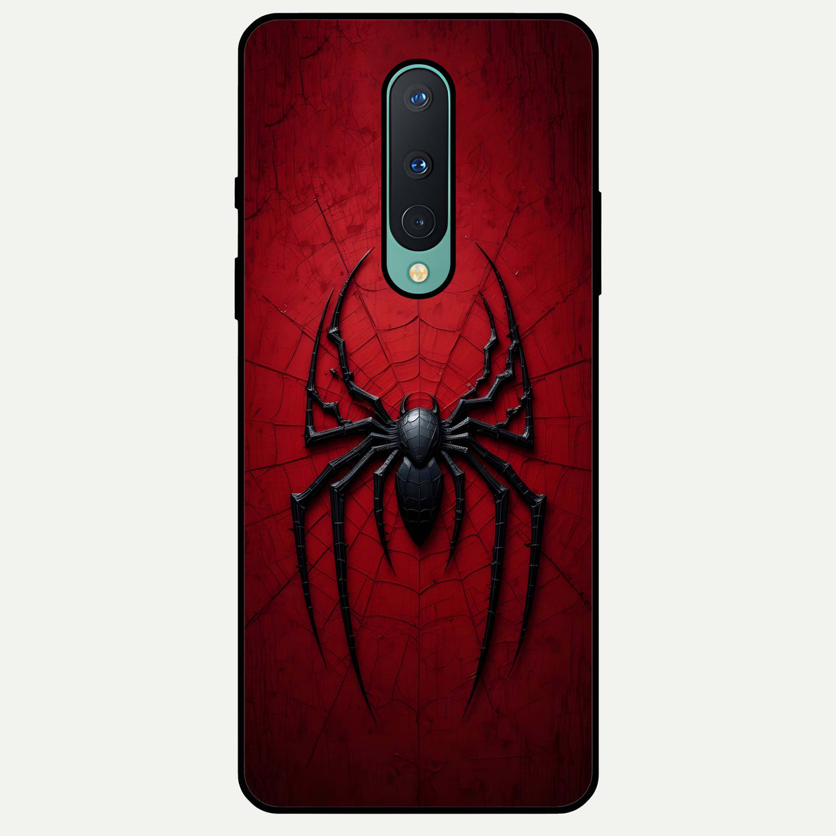  Superhero Web Emblem Glass Case For OnePlus 8 back cover – full design glossy printed glass finish