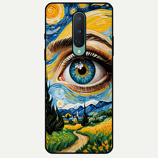  Van Gogh Eye Glass Case For OnePlus 8 back cover – full design glossy printed glass finish