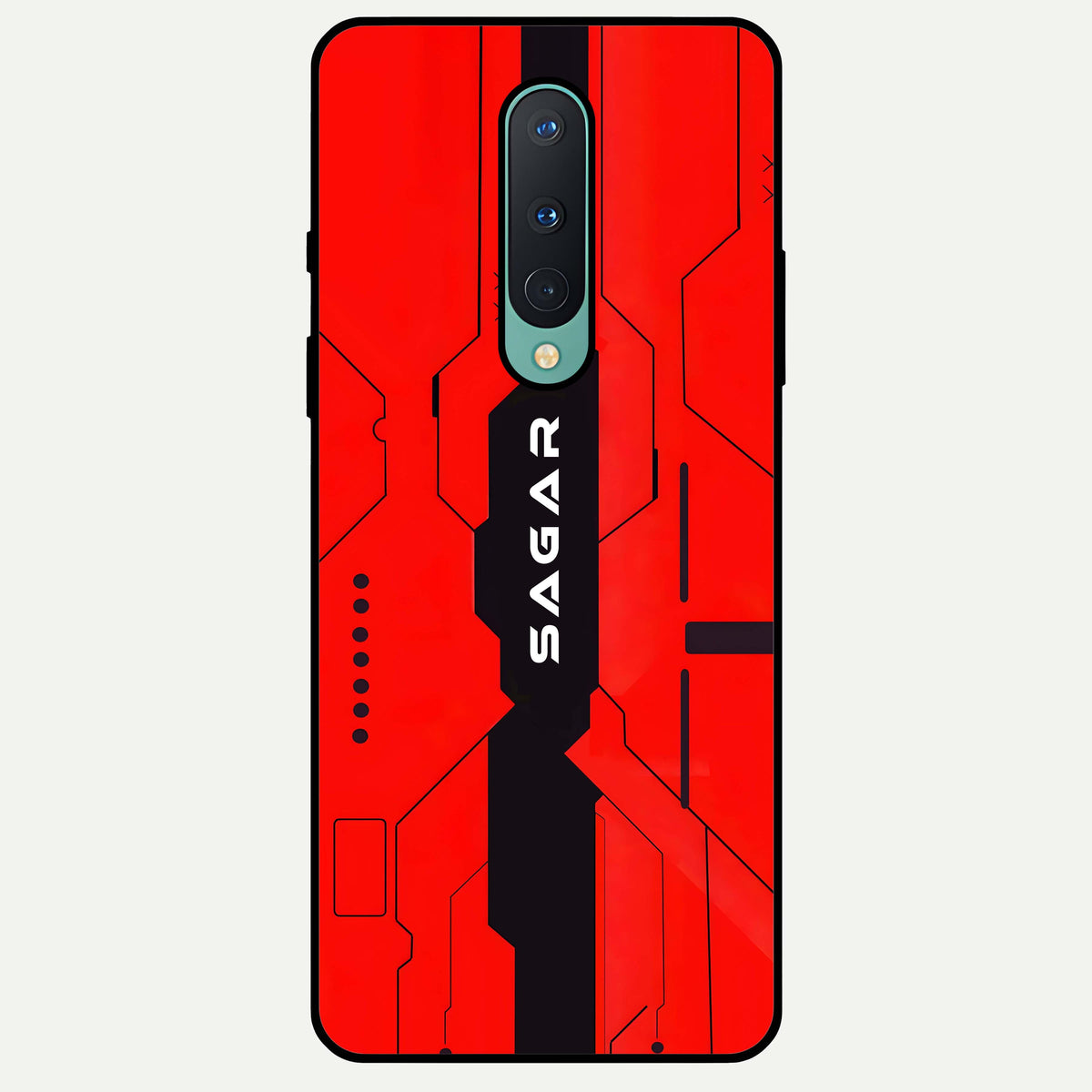  Voltage Rise CYBERPUNK Custom Name Glass Case For OnePlus 8 back cover – personalized glossy printed glass finish