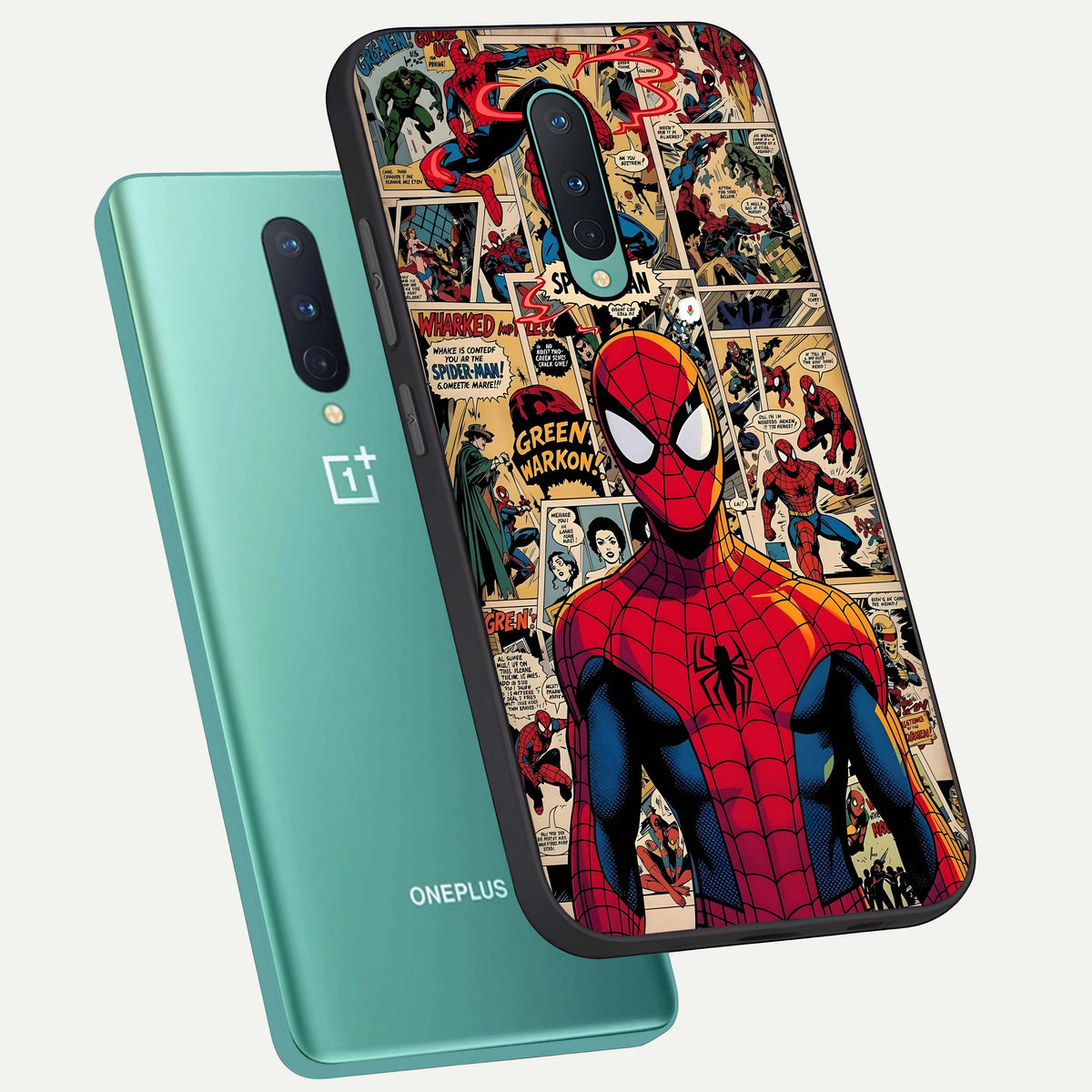  Aesthetic Spider phone case For OnePlus 8 showing premium glass back cover with detailed artwork