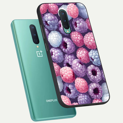  Berry Candy Pop phone case For OnePlus 8 showing premium glass back cover with detailed artwork