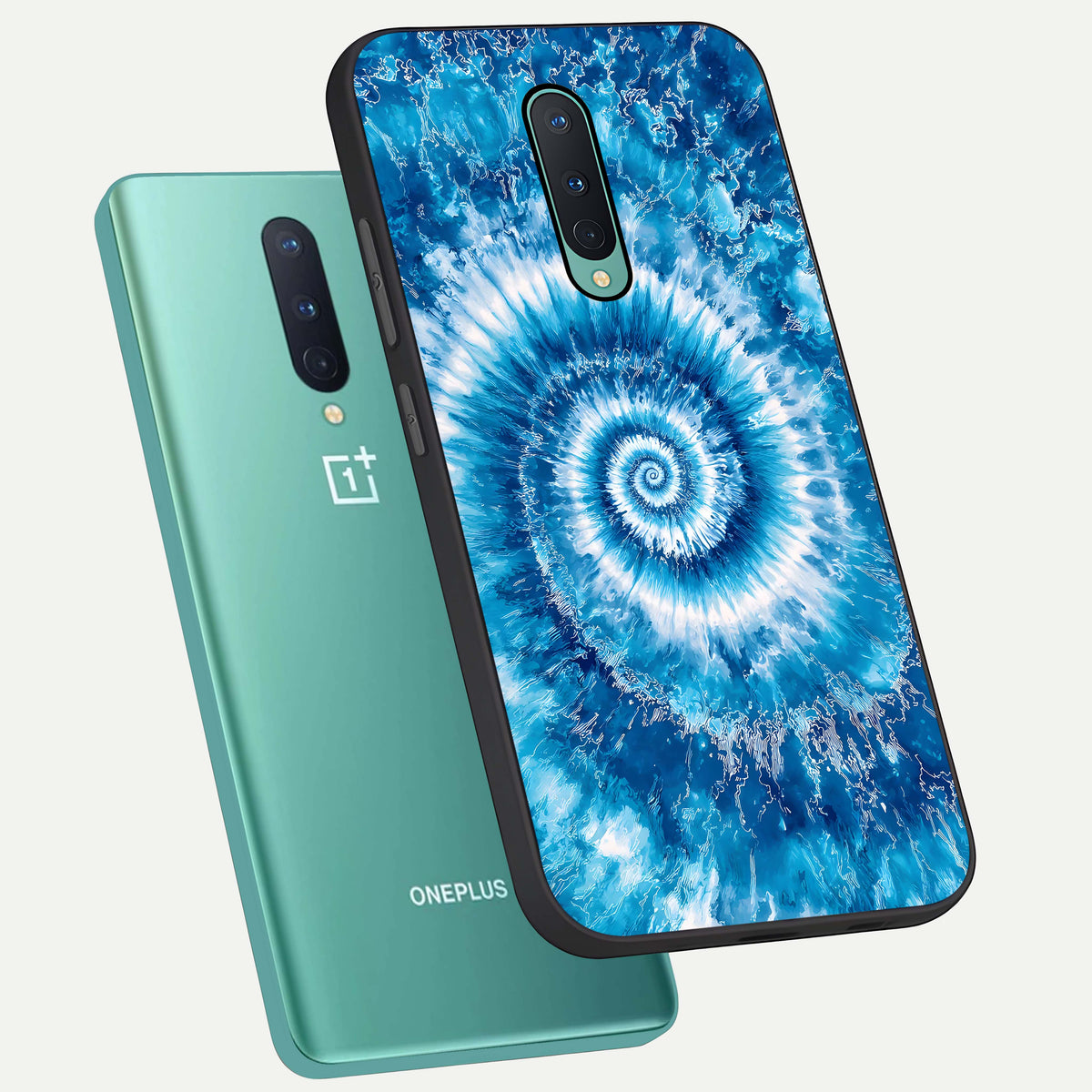  Blue Galaxy Wave phone case For OnePlus 8 showing premium glass back cover with detailed artwork