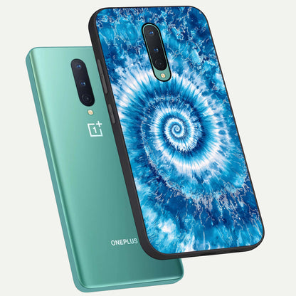  Blue Galaxy Wave phone case For OnePlus 8 showing premium glass back cover with detailed artwork