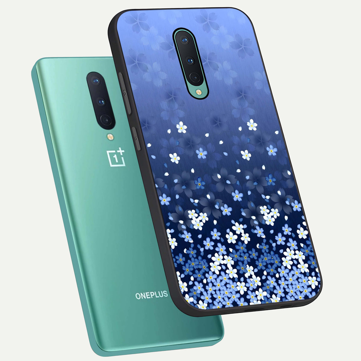 Blue Starry phone case For OnePlus 8 showing premium glass back cover with detailed artwork