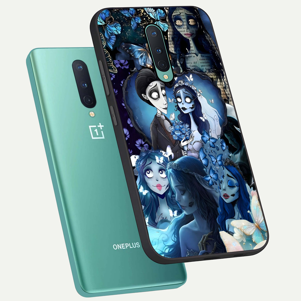  Butterfly Ghost Soul phone case For OnePlus 8 showing premium glass back cover with detailed artwork