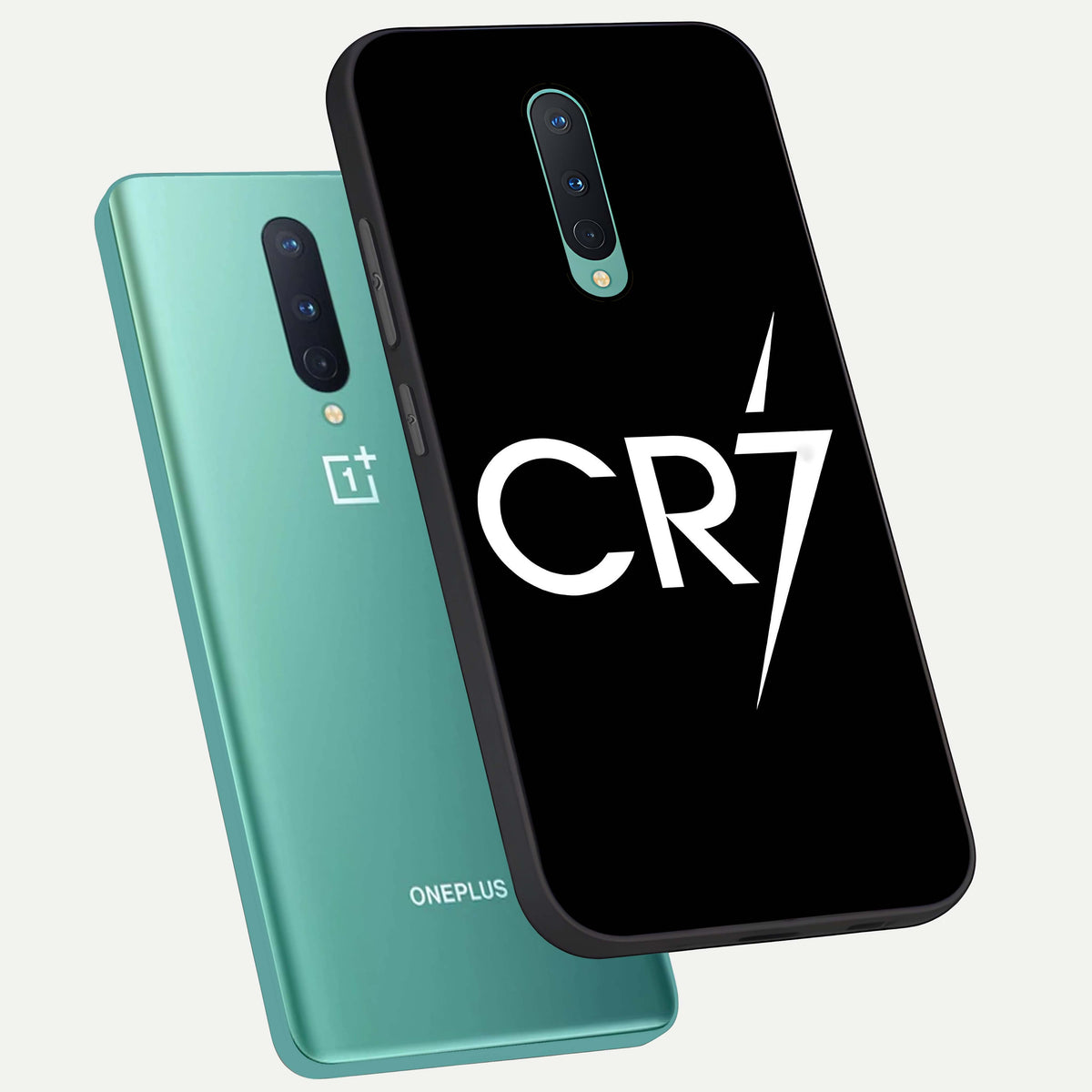  CR7 Elite Strike phone case For OnePlus 8 showing premium glass back cover with detailed artwork