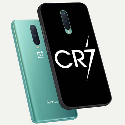  CR7 Elite Strike phone case For OnePlus 8 showing premium glass back cover with detailed artwork