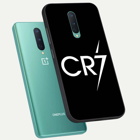  CR7 Elite Strike phone case For OnePlus 8 showing premium glass back cover with detailed artwork