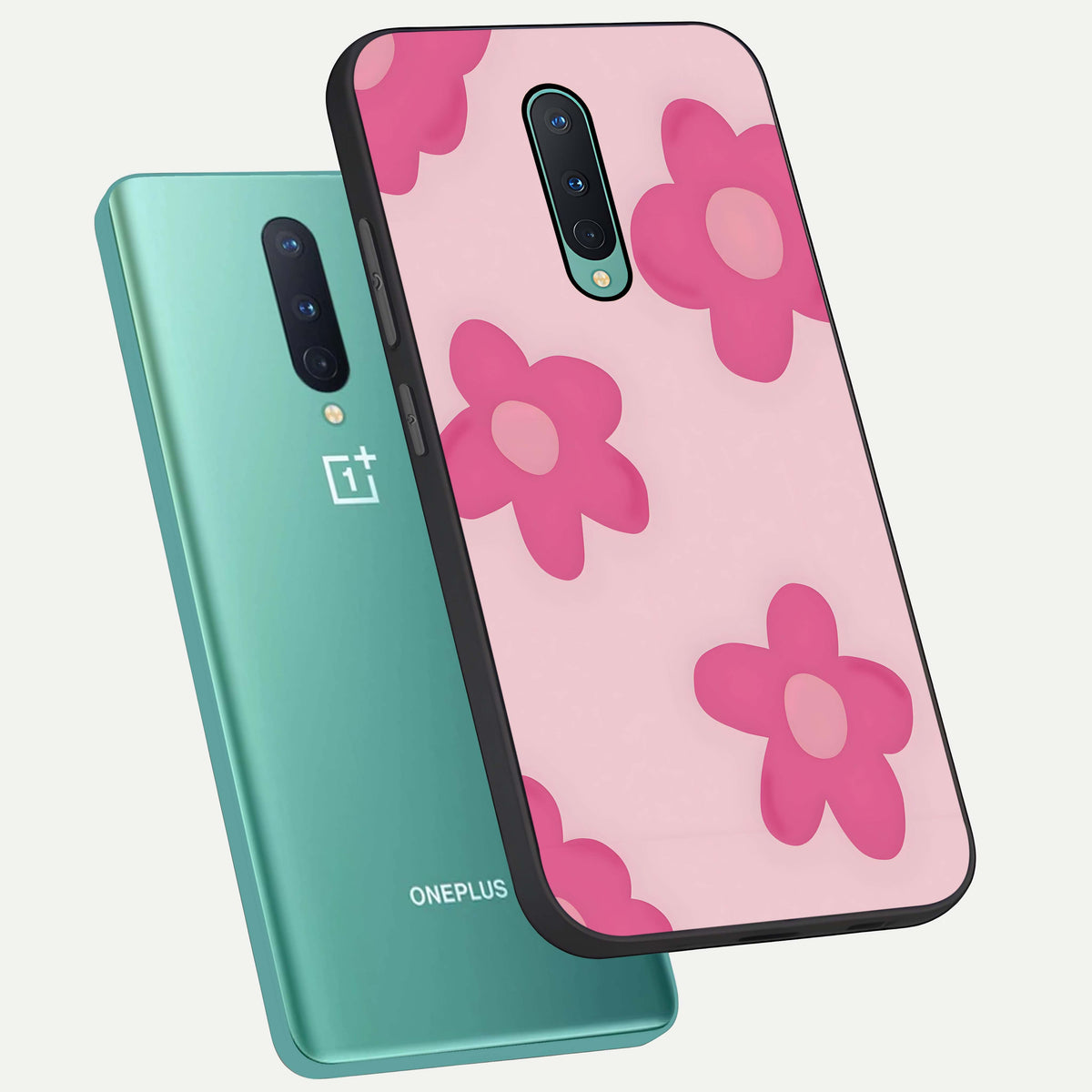  Candy Bloom Dreams phone case For OnePlus 8 showing premium glass back cover with detailed artwork