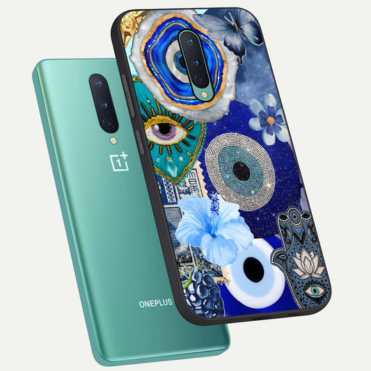  Celestial Blue Vision phone case For OnePlus 8 showing premium glass back cover with detailed artwork