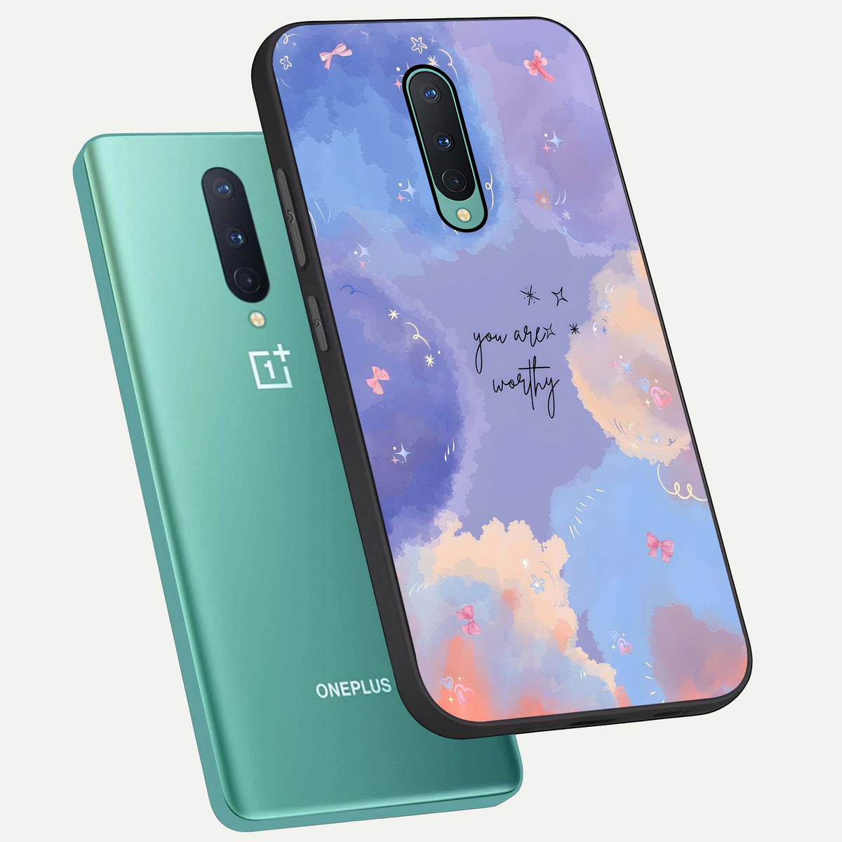  Celestial Cloud Magic phone case For OnePlus 8 showing premium glass back cover with detailed artwork