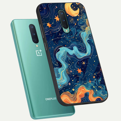  Celestial Dream Flow phone case For OnePlus 8 showing premium glass back cover with detailed artwork