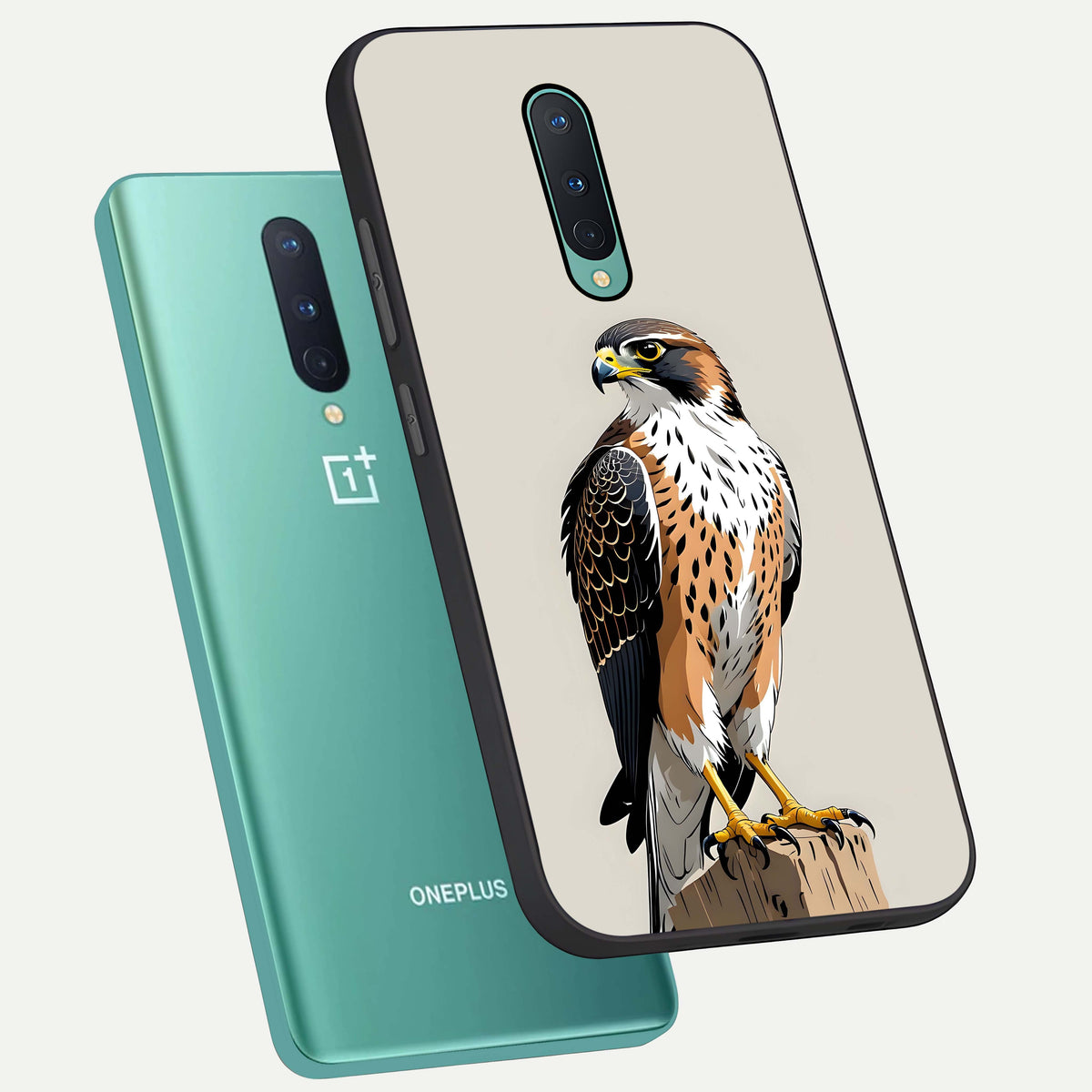  Clever Eagle phone case For OnePlus 8 showing premium glass back cover with detailed artwork