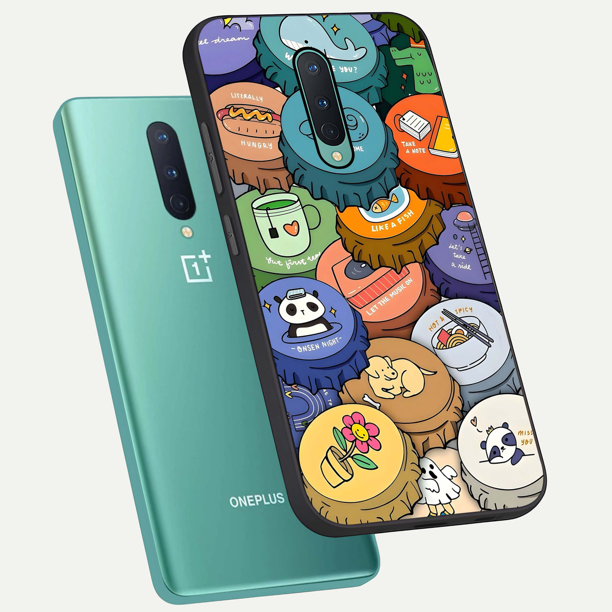  Coins Patterns phone case For OnePlus 8 showing premium glass back cover with detailed artwork