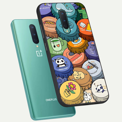  Coins Patterns phone case For OnePlus 8 showing premium glass back cover with detailed artwork